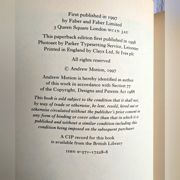 Keats by Andrew Motion paperback 1st ed 1998 - Picture 7 of 7